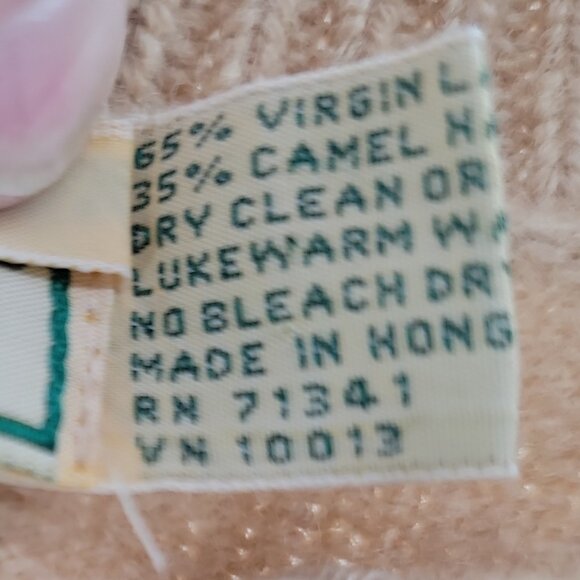 Vintage L.L. Bean Wool Camel Hair Cardigan | Hong Kong | Classic Heritage - Picture 7 of 10